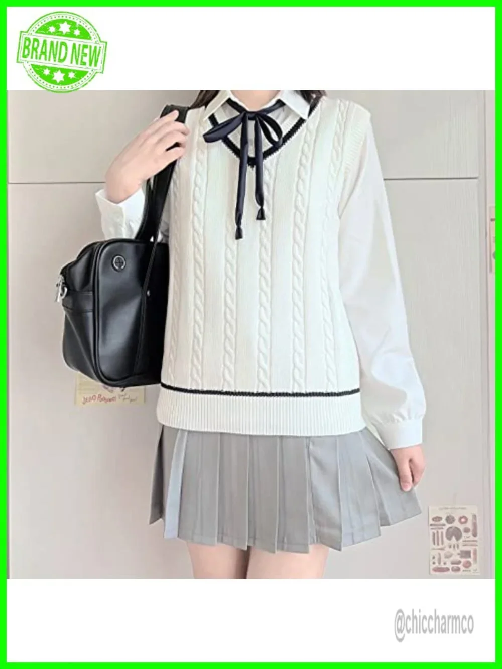 Women's Striped Cable Knit Sweater Vest V Neck Sleeveless Pullover